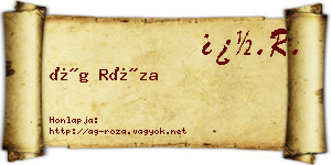 Ág Róza névjegykártya